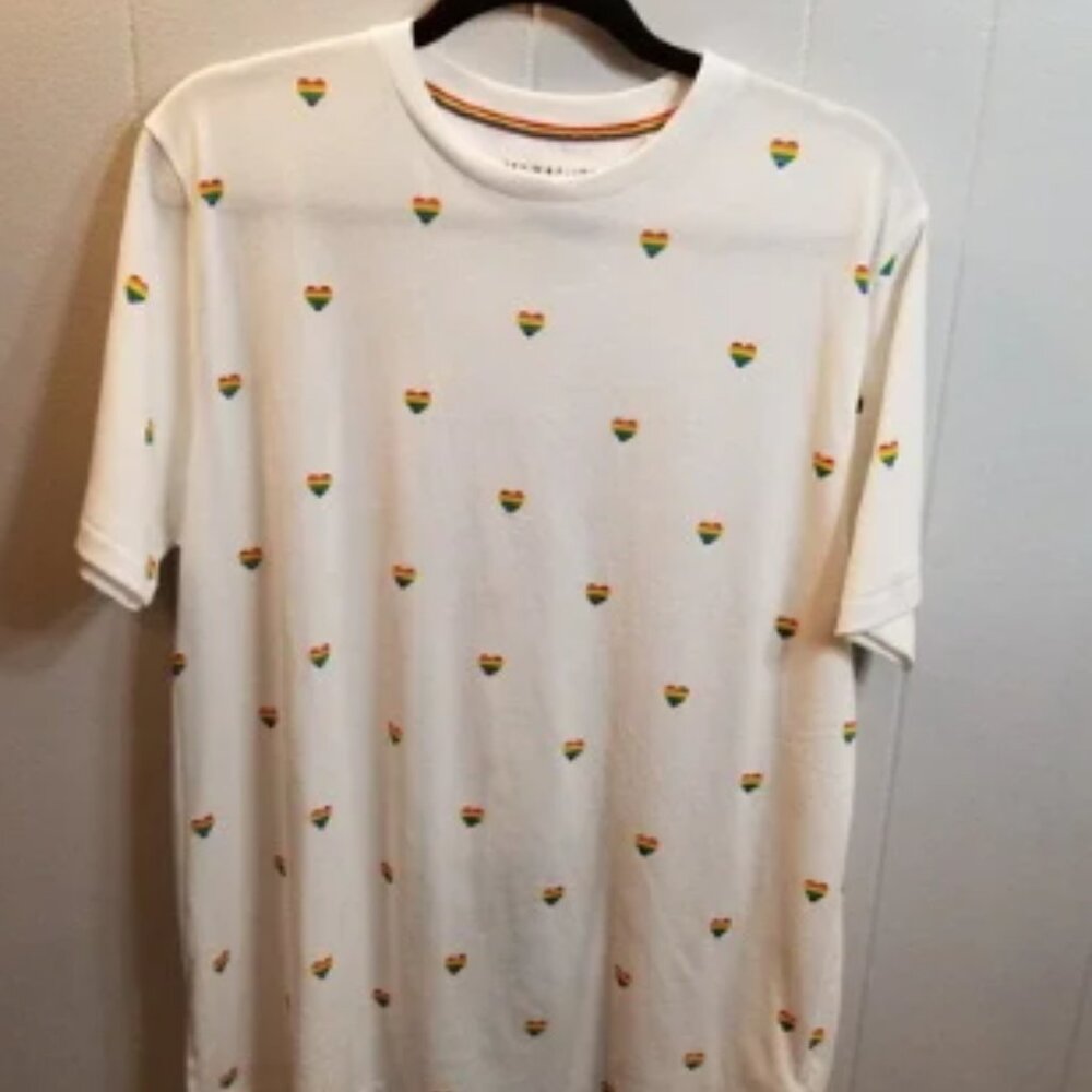 White T-Shirt with Heart Pattern